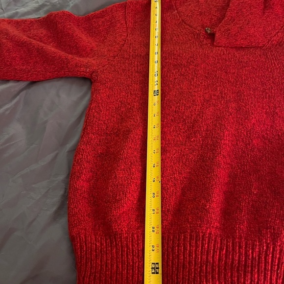 LL Bean Red Wool Blend Sweater Mens Size Large - Picture 5 of 5
